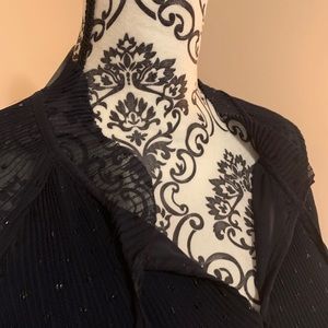 NWT Roz & Ali Navy Blue Blouse with Sparkle